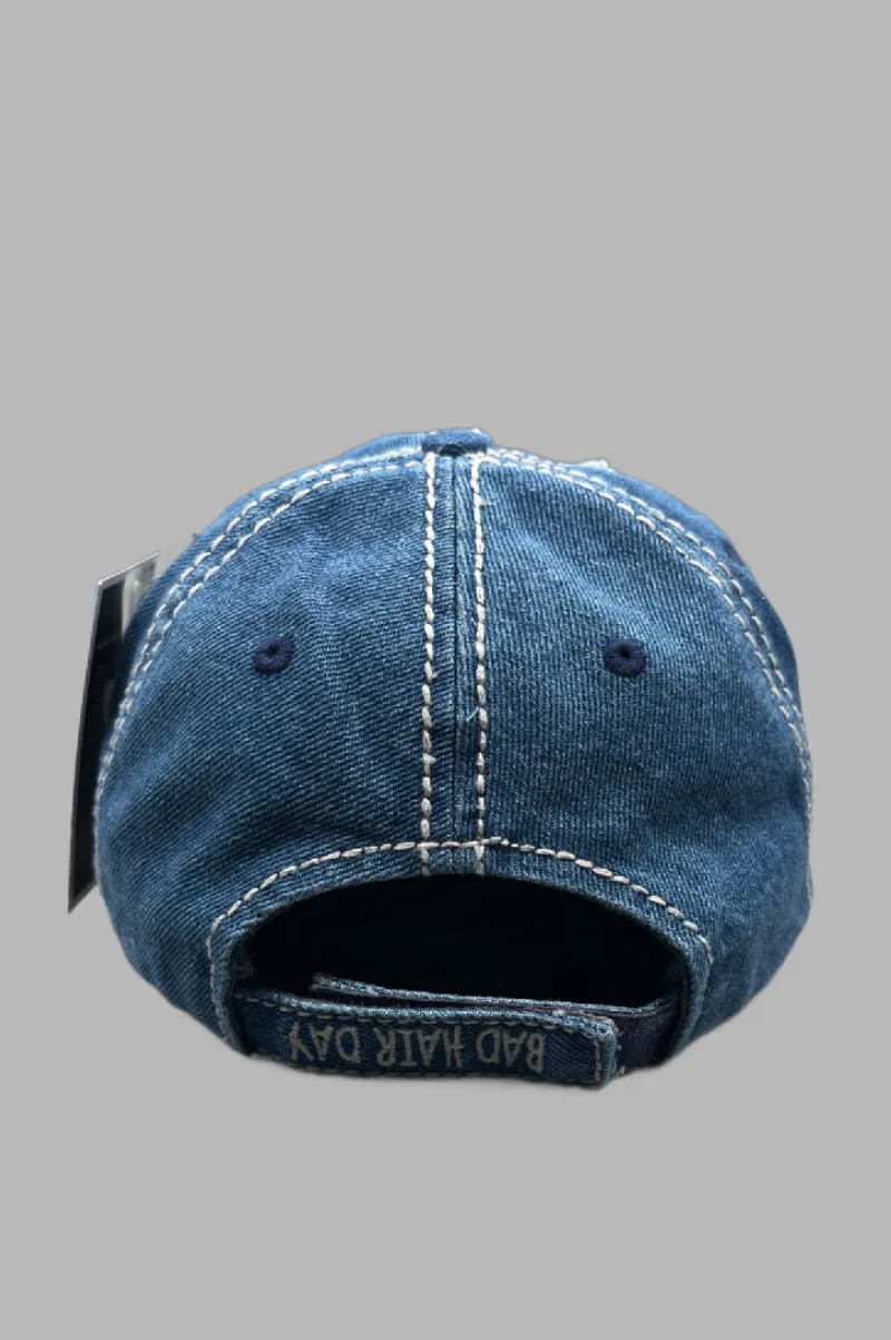 D'EVA Ladies Vintage BAD HAIR DAY Hat by Kbethos Denim - Image 3