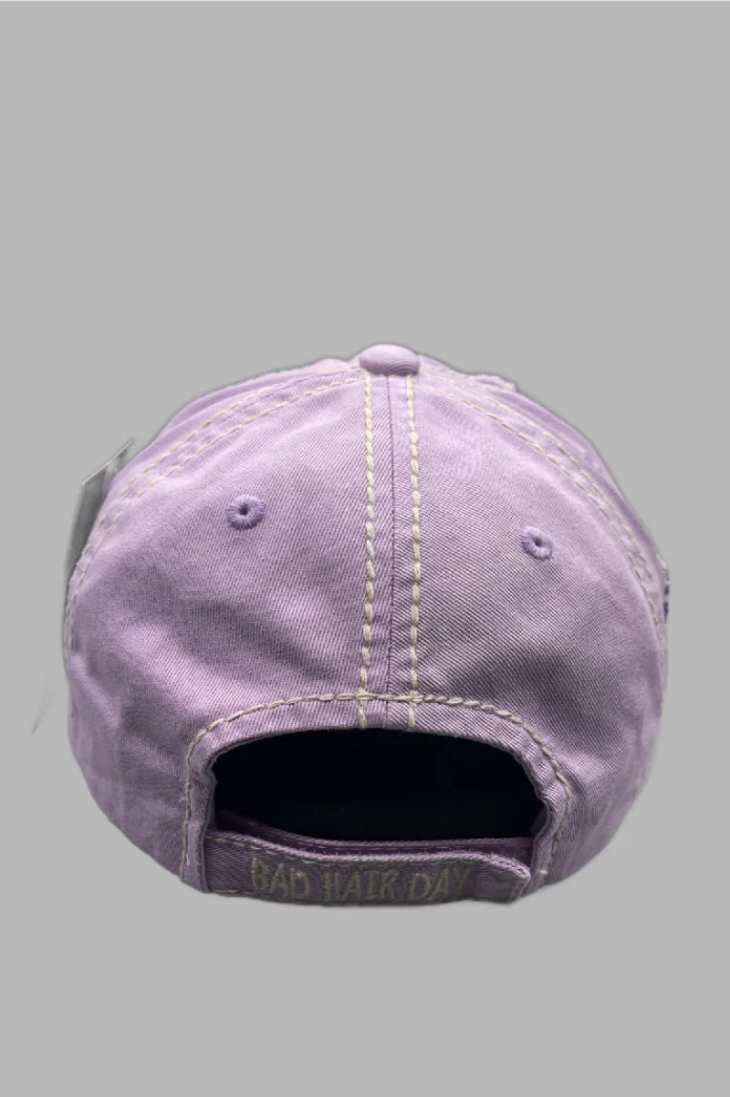 D'EVA Ladies Vintage BAD HAIR DAY Hat by Kbethos Light Purple - Image 3