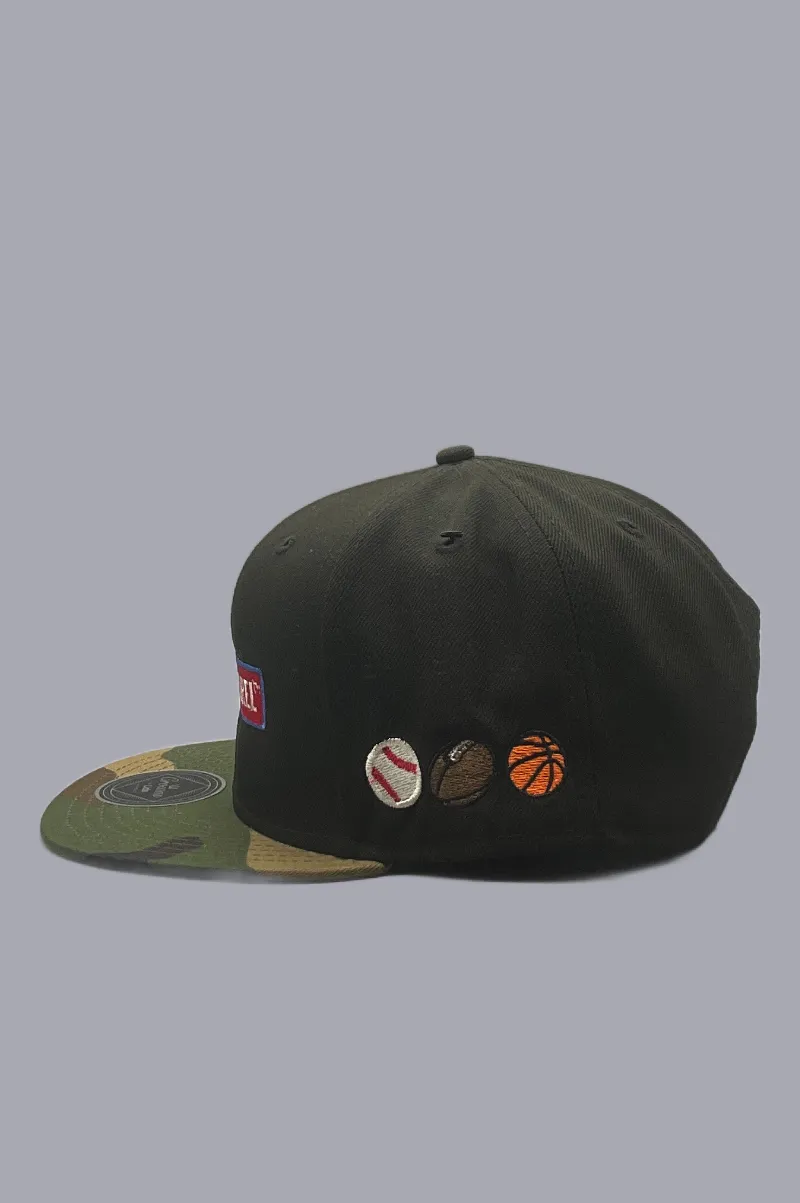 D'EVA Snap-Back with Crown by Lids - Black/Camo - Image 3
