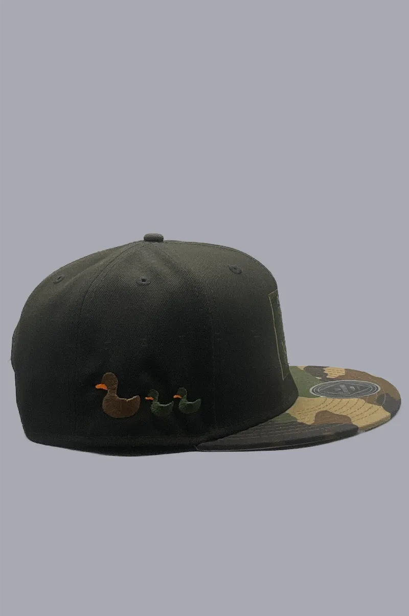 D'EVA Snap-Back with Crown by Lids - Black/Camo - Image 3