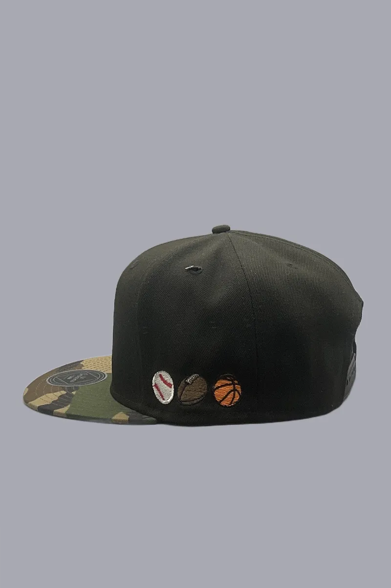 D'EVA Snap-Back with Crown by Lids - Black/Camo - Image 2